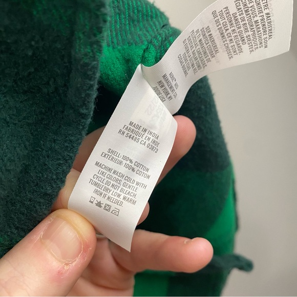 Aerie Black and Green Flannel Button Down Striped Long Sleeve Women’s Medium - Picture 3 of 6